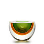Bowl para decoração Gota Bicolor verde com ambar reto