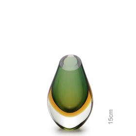 Vaso Gota verde com ambar. Vaso Gota verde com ambar.