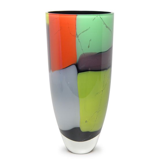 Vaso 222 MS Lascas Coloridas Murano Cristais Cadoro