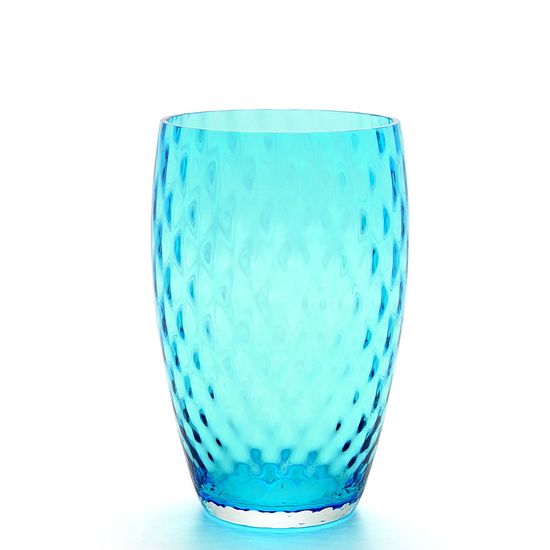 Vaso AD4 Baloton Água-marinha Murano Cristais Cadoro