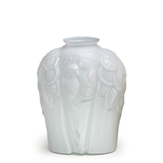 Vaso Fauna Branco Leitoso Murano Cristais Cadoro