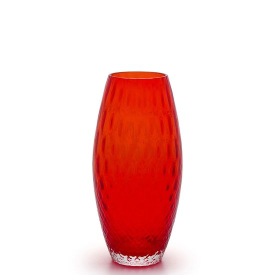 Vaso Oliva P Baloton Vermelho Murano Cristais Cadoro