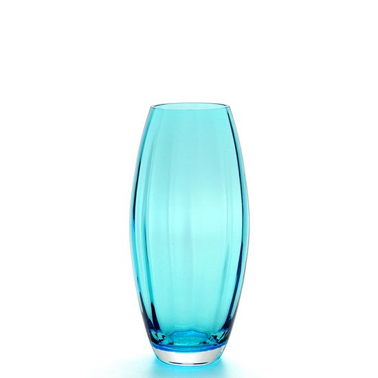 Vaso Oliva P Ondulado Água-marinha Murano Cristais Cadoro