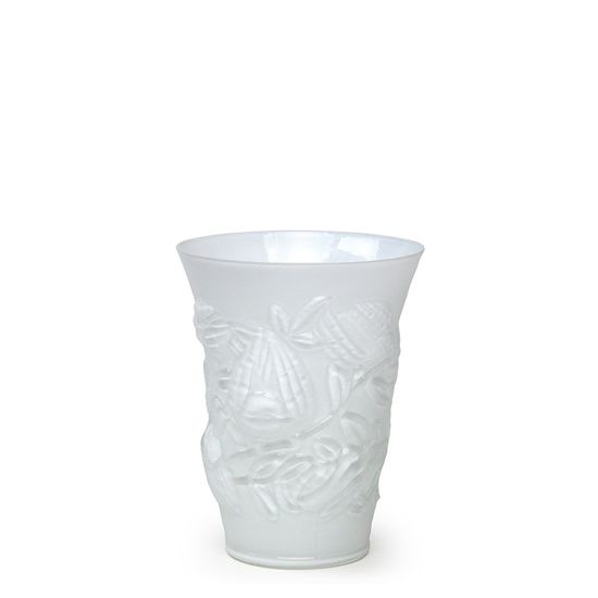 Vaso Pássaro Branco Leitoso Murano Cristais Cadoro