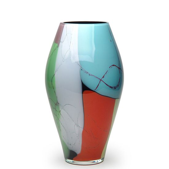 Vaso 56 MS Lascas Coloridas Murano Cristais Cadoro