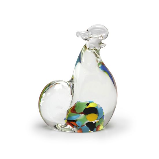 Figura Animal Galo Multicor Colorido Murano Cristais Cadoro