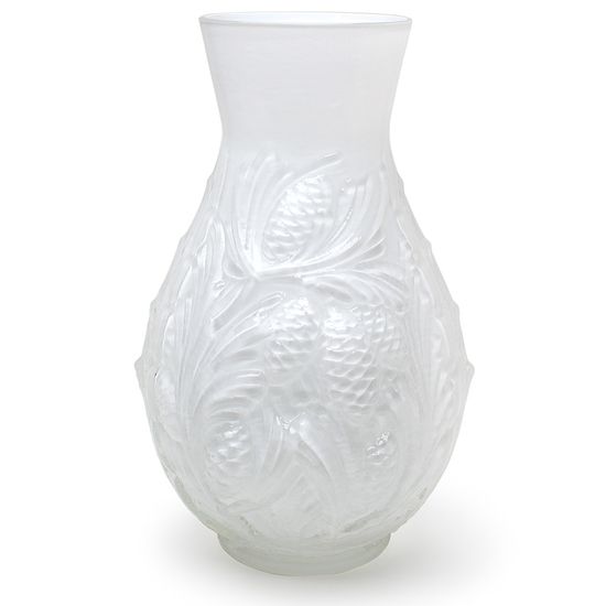 Vaso Pinha Branco Leitoso Murano Cristais Cadoro