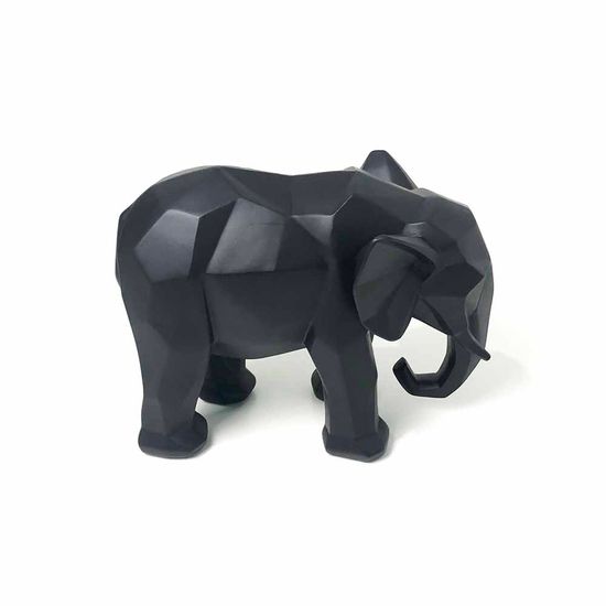 Escultura Elefante Preto Fosco Grande