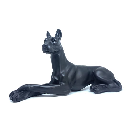 Escultura Cachorro Patas Cruzadas - Preto