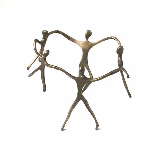 Escultura Família Ciranda Casal +3 Meninos em Bronze
