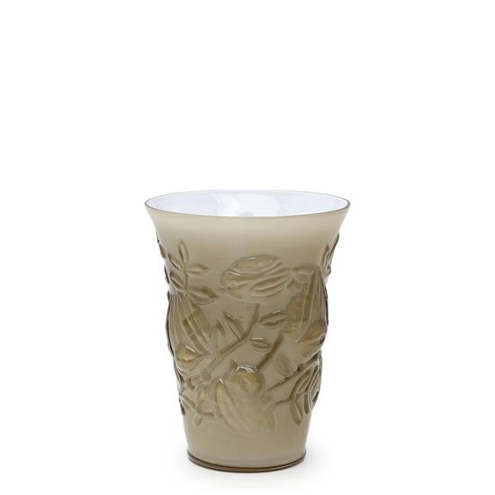 Vaso Pássaro Fumê Leitoso Murano Cristais Cadoro