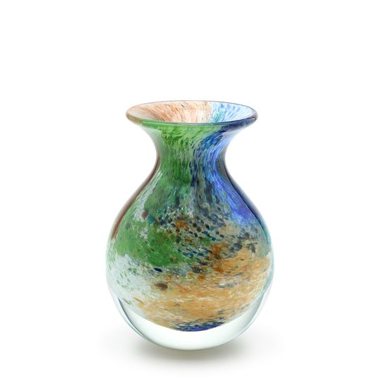 Vaso Mini Médio Planeta Terra Murano Cristais Cadoro