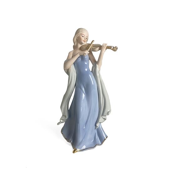 Mulher Tocando Violino em Porcelana