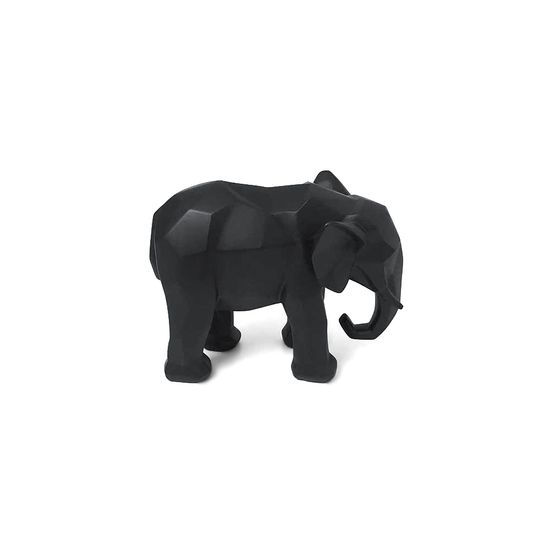 Escultura Elefante Preto Fosco Pequeno